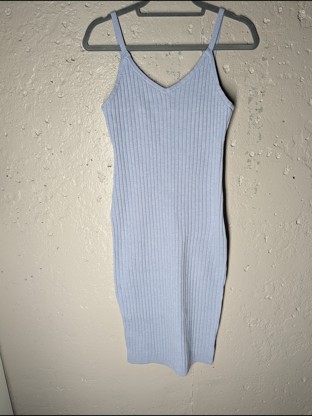 7 For All Mankind Lilac Ribbed Sweater Knit Midi Dress Bodycon - Picture 2 of 6